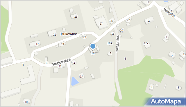 Bukowiec, Robotnicza, 16, mapa Bukowiec