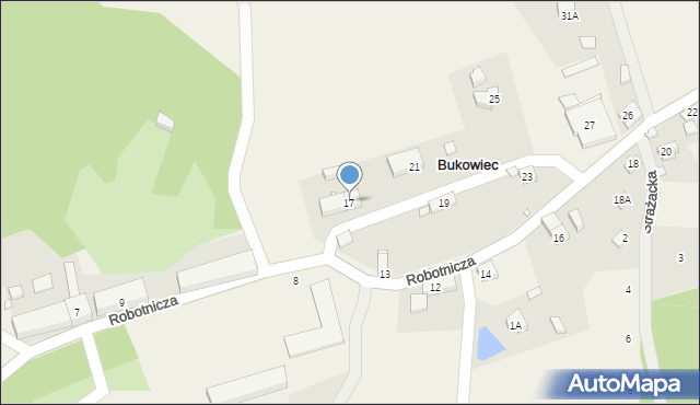 Bukowiec, Robotnicza, 17, mapa Bukowiec
