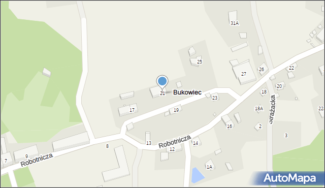 Bukowiec, Robotnicza, 21, mapa Bukowiec