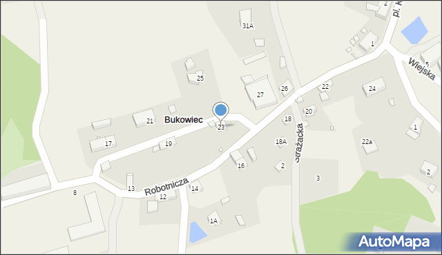 Bukowiec, Robotnicza, 23, mapa Bukowiec