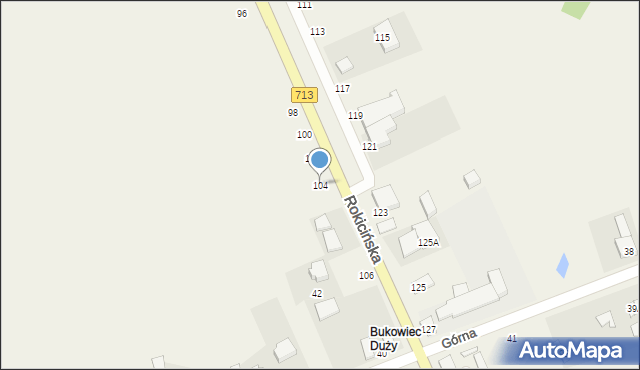 Bukowiec, Rokicińska, 104, mapa Bukowiec