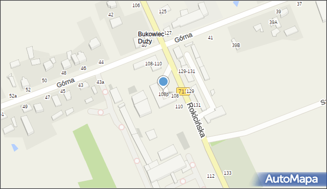 Bukowiec, Rokicińska, 108p, mapa Bukowiec