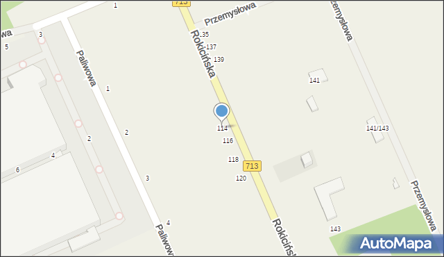 Bukowiec, Rokicińska, 114, mapa Bukowiec