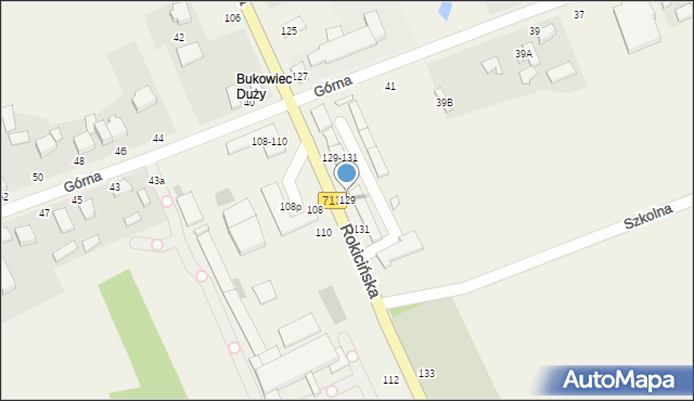 Bukowiec, Rokicińska, 129, mapa Bukowiec