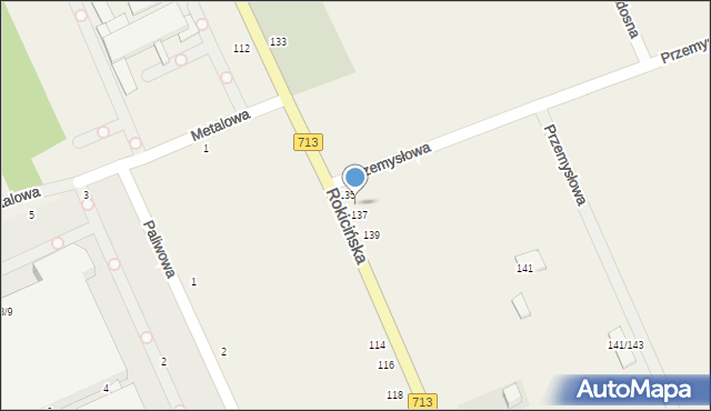 Bukowiec, Rokicińska, 135-139, mapa Bukowiec