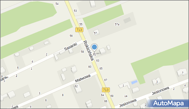 Bukowiec, Rokicińska, 61, mapa Bukowiec