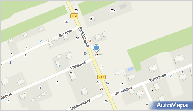 Bukowiec, Rokicińska, 65, mapa Bukowiec