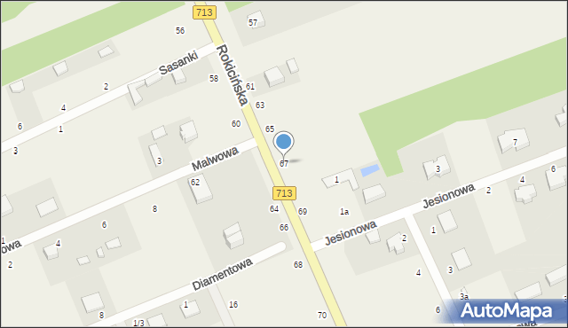 Bukowiec, Rokicińska, 67, mapa Bukowiec