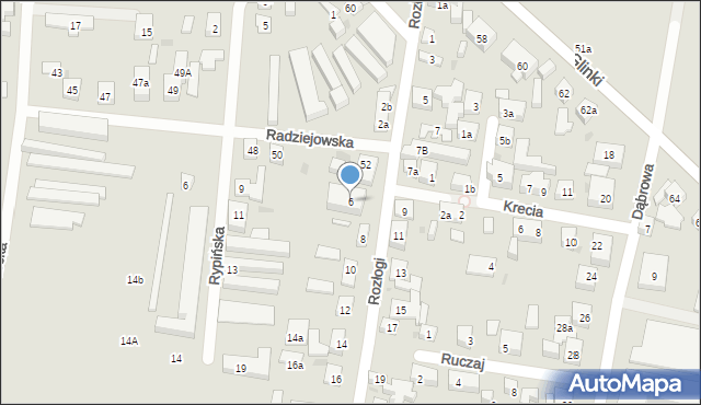 Bydgoszcz, Rozłogi, 6, mapa Bydgoszczy