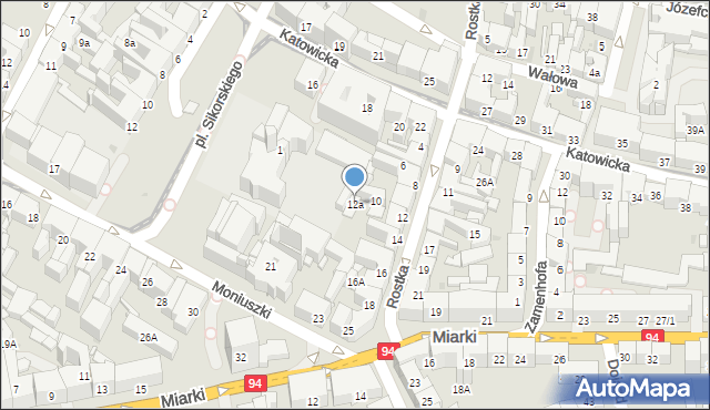 Bytom, Rostka Józefa, dr., 12a, mapa Bytomia