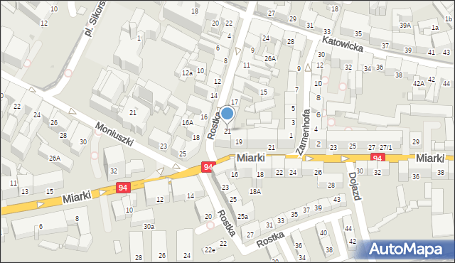 Bytom, Rostka Józefa, dr., 21, mapa Bytomia