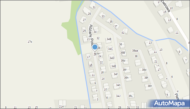 Cerekwica, Różany Potok, 26, mapa Cerekwica