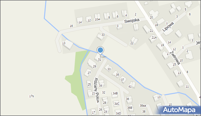 Cerekwica, Różany Potok, 31A, mapa Cerekwica