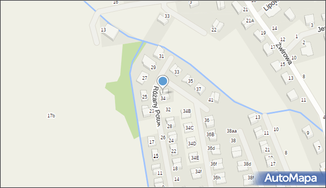 Cerekwica, Różany Potok, 34A, mapa Cerekwica