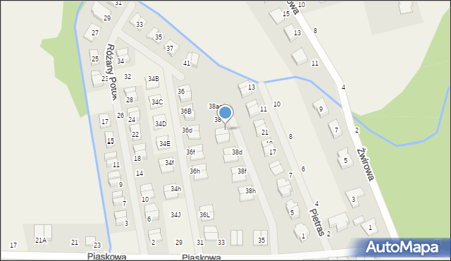 Cerekwica, Różany Potok, 38c, mapa Cerekwica