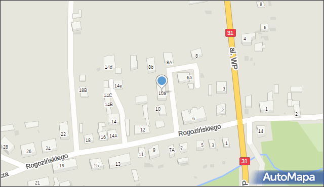 Chojna, Rogozińskiego, 10a, mapa Chojna