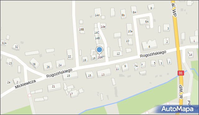 Chojna, Rogozińskiego, 14A, mapa Chojna