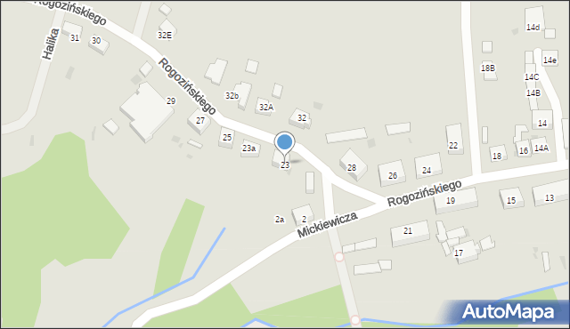 Chojna, Rogozińskiego, 23, mapa Chojna