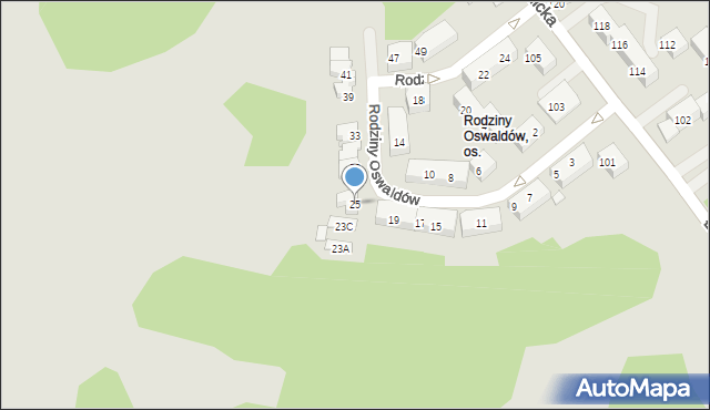 Chorzów, Rodziny Oswaldów, 25, mapa Chorzów