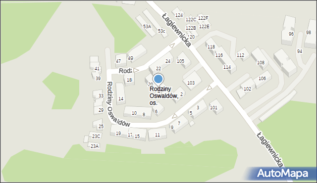 Chorzów, Rodziny Oswaldów, 4, mapa Chorzów