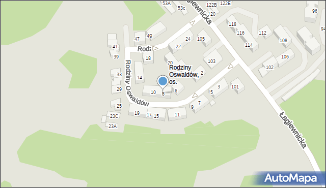 Chorzów, Rodziny Oswaldów, 8, mapa Chorzów