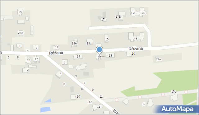 Czeczotki, Różana, 16, mapa Czeczotki