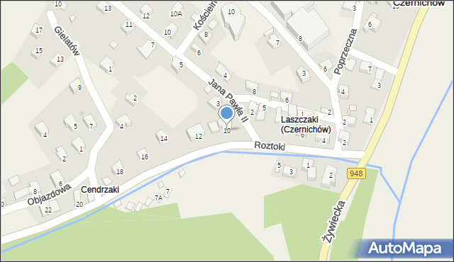 Czernichów, Roztoki, 10, mapa Czernichów