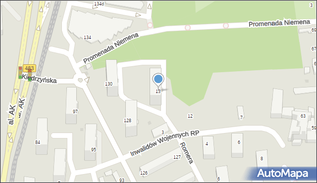 Częstochowa, Romera Eugeniusza, prof., 13, mapa Częstochowy
