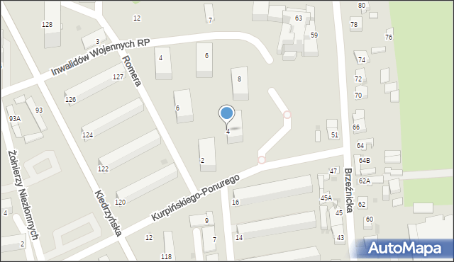 Częstochowa, Romera Eugeniusza, prof., 4, mapa Częstochowy