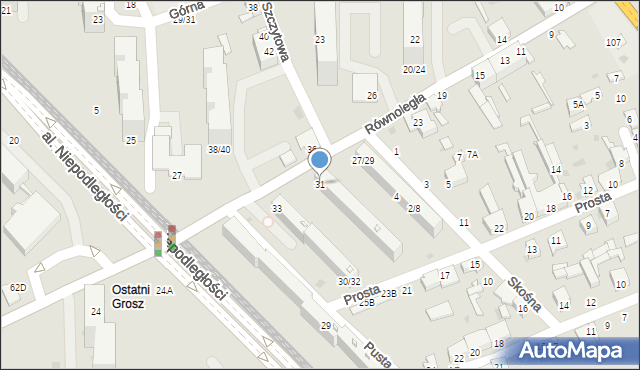 Częstochowa, Równoległa, 31, mapa Częstochowy