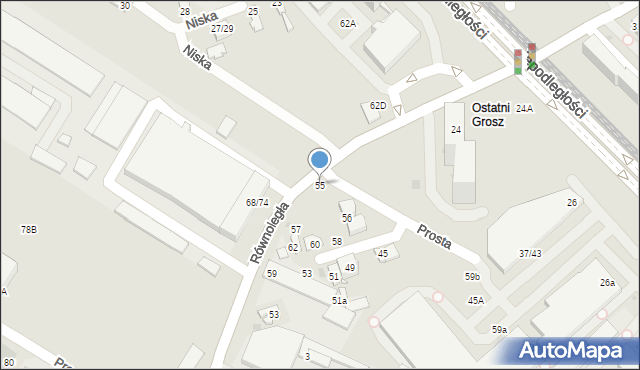 Częstochowa, Równoległa, 55, mapa Częstochowy