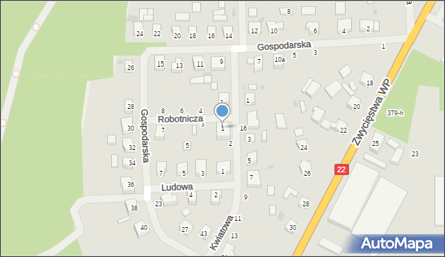 Człopa, Robotnicza, 1, mapa Człopa