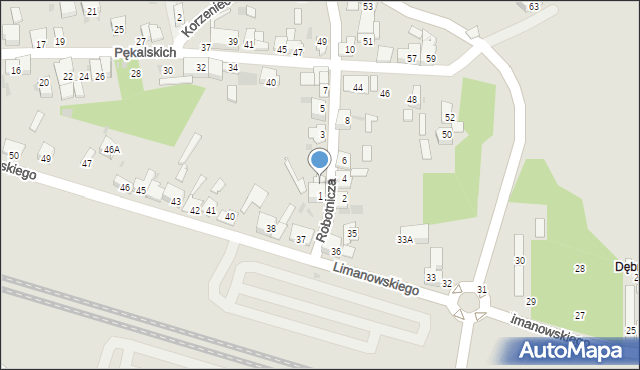 Dąbrowa Górnicza, Robotnicza, 1a, mapa Dąbrowa Górnicza