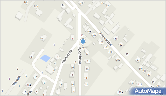 Daszewice, Rogalińska, 23, mapa Daszewice