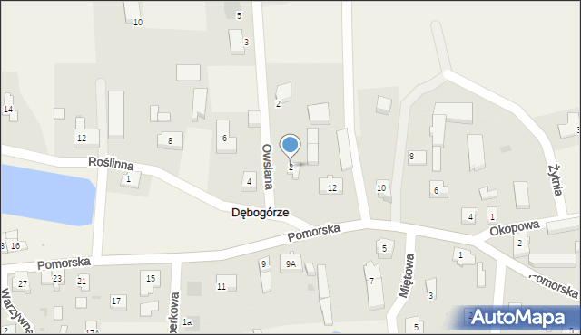 Dębogórze, Roślinna, 2, mapa Dębogórze