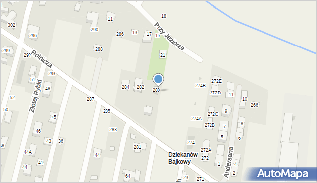 Dziekanów Leśny, Rolnicza, 280a, mapa Dziekanów Leśny