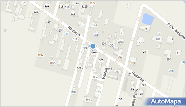 Dziekanów Polski, Rolnicza, 307, mapa Dziekanów Polski