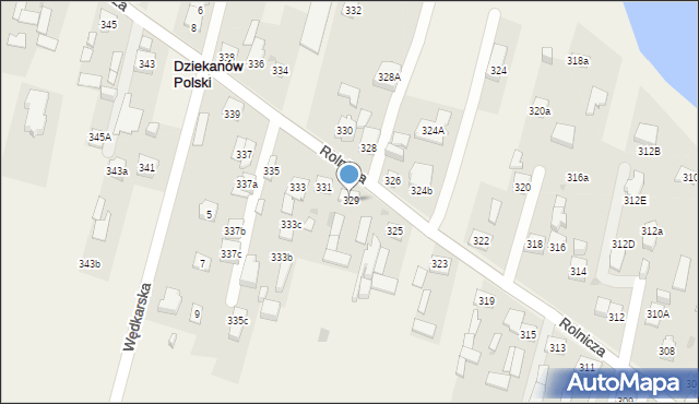 Dziekanów Polski, Rolnicza, 329, mapa Dziekanów Polski