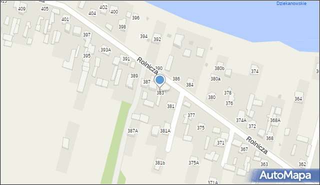 Dziekanów Polski, Rolnicza, 383, mapa Dziekanów Polski