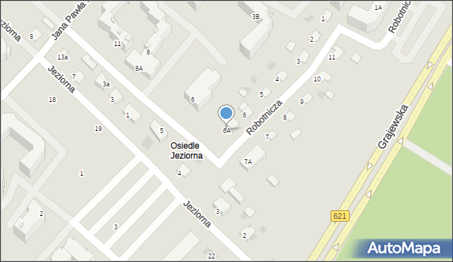 Ełk, Robotnicza, 6A, mapa Ełku