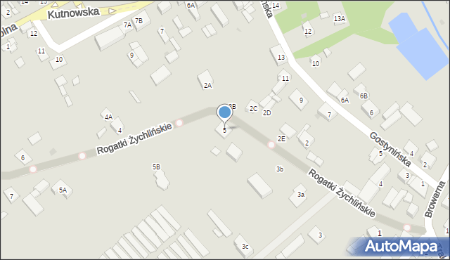 Gąbin, Rogatki Żychlińskie, 5, mapa Gąbin