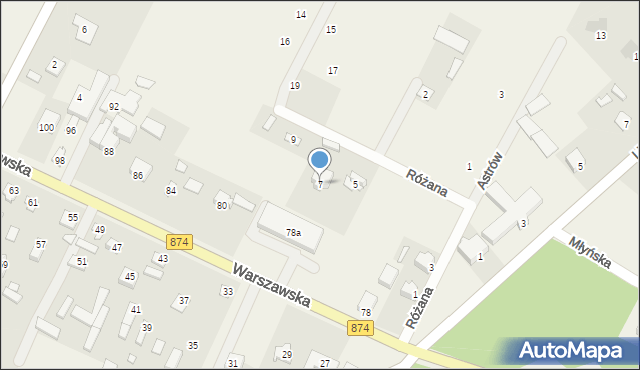 Garbów, Różana, 7, mapa Garbów