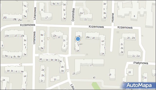 Gdańsk, Rozrażewskiego Hieronima, bp., 1, mapa Gdańska