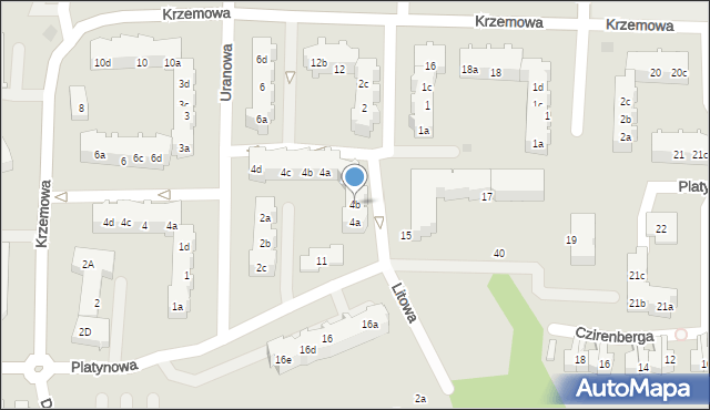 Gdańsk, Rozrażewskiego Hieronima, bp., 4b, mapa Gdańska