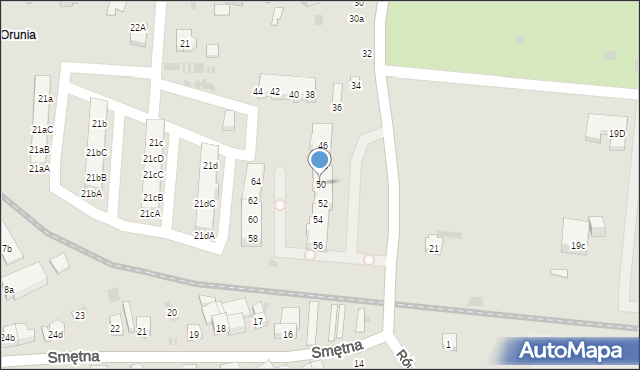 Gdańsk, Równa, 50, mapa Gdańska