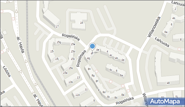 Gdańsk, Rogalińska, 4f, mapa Gdańska