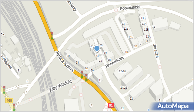 Gdańsk, Robotnicza, 23, mapa Gdańska