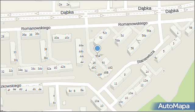 Gdynia, Romanowskiego Bolesława, kmdr., 50A, mapa Gdyni