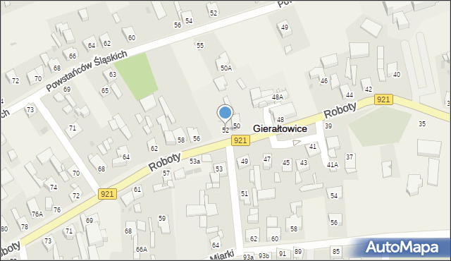 Gierałtowice, Roboty, ks., 52, mapa Gierałtowice