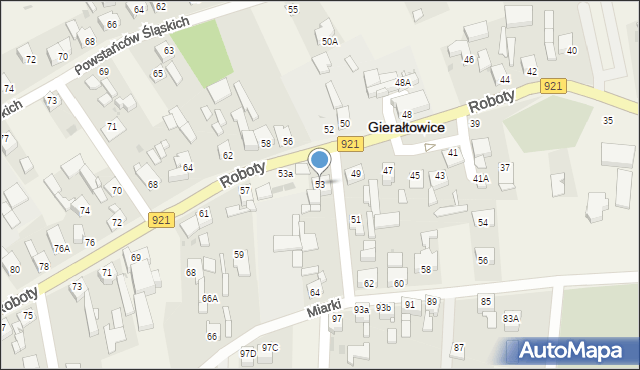 Gierałtowice, Roboty, ks., 53, mapa Gierałtowice